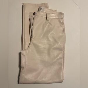 Cream Leather Pants